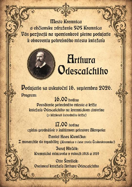 Arthur Odescalchi - spomienkové pietne podujatie