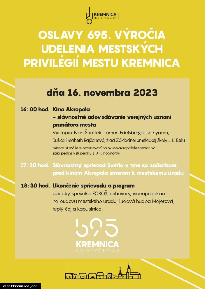695 vyrocie mesta program